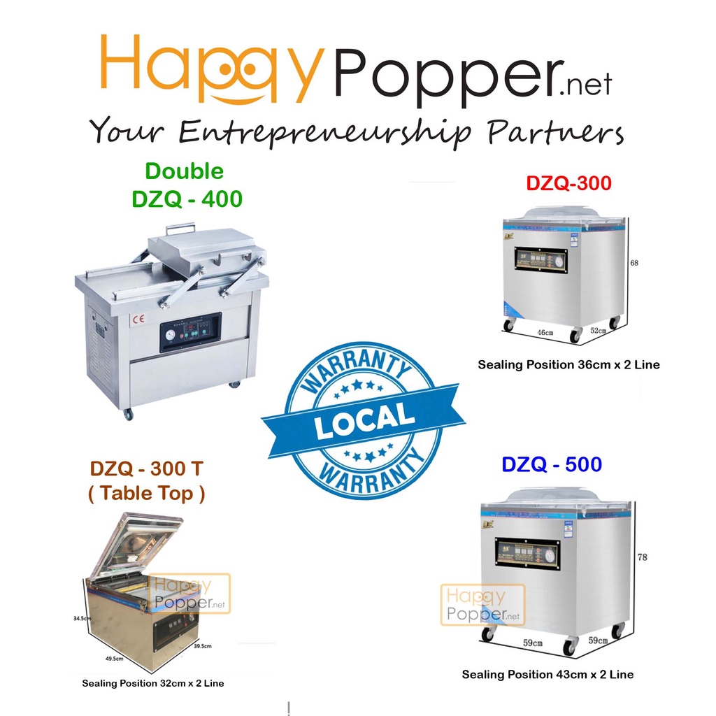 Happypopper Commercial Wet and Dry Food Vacuum Packaging Sealer Sealing