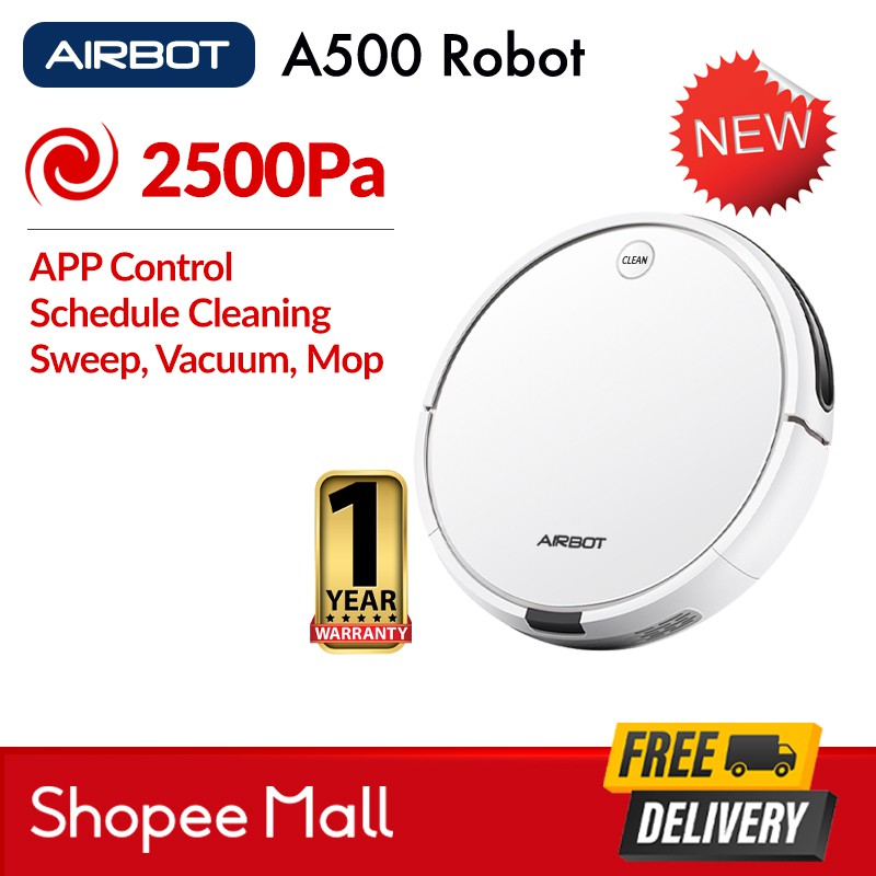 Airbot A500 Robotic Vacuum Cleaner Pure 2500Pa White 1 Year Warranty