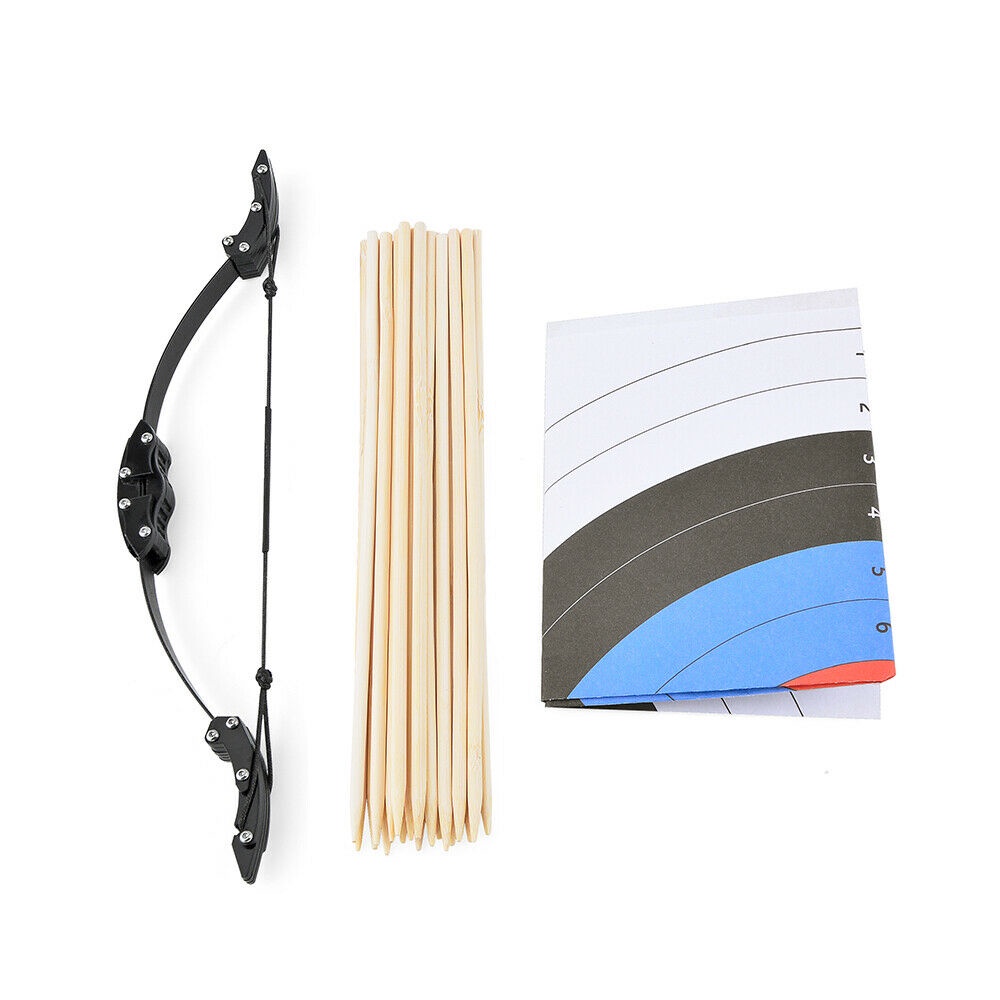 Mini Archery Bow Recurve Bow Kit Straight Bow High Elastic Fiber Target For Indoor Entertainment