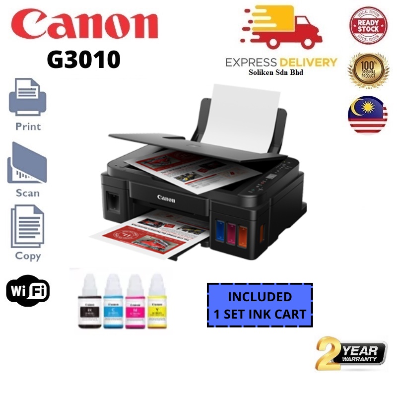 Canon Pixma G3010 Refillable Ink Tank Wireless AllInOne Printer Canon