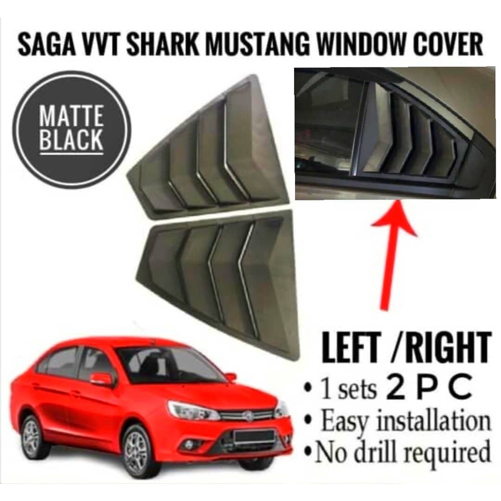 Proton Saga VVT Window Cover Car Rear Window Cover Mustang Shark Louver