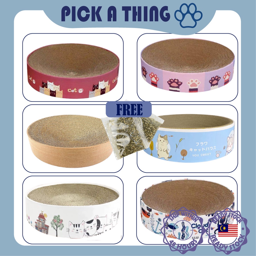 41CM LARGE Cat Scratch Board Cat Scratcher Bed Cat scratching Board Free Cat Mint 猫抓窝猫抓板