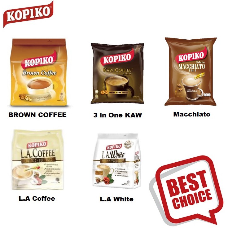 Kopiko LA Coffee / LA White Coffee / 3 in One KAW / Brown Coffee Mix
