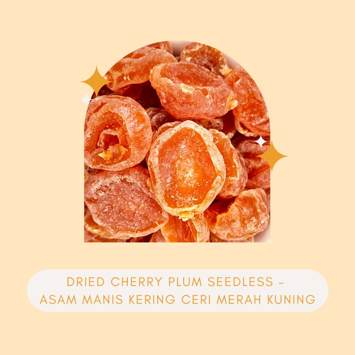 Dried Cherry Plum Seedless Asam Manis Kering Ceri Merah Kuning 100g