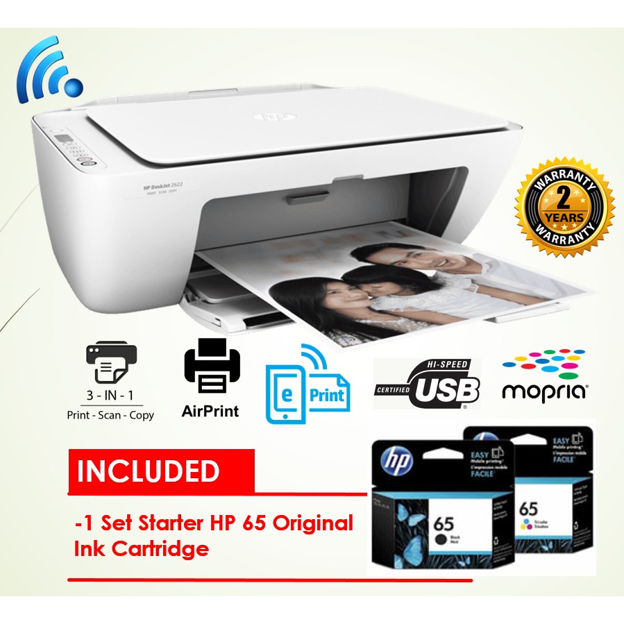 Printers HP DeskJet 2622 All-in-One Compact Printer w/ Wireless