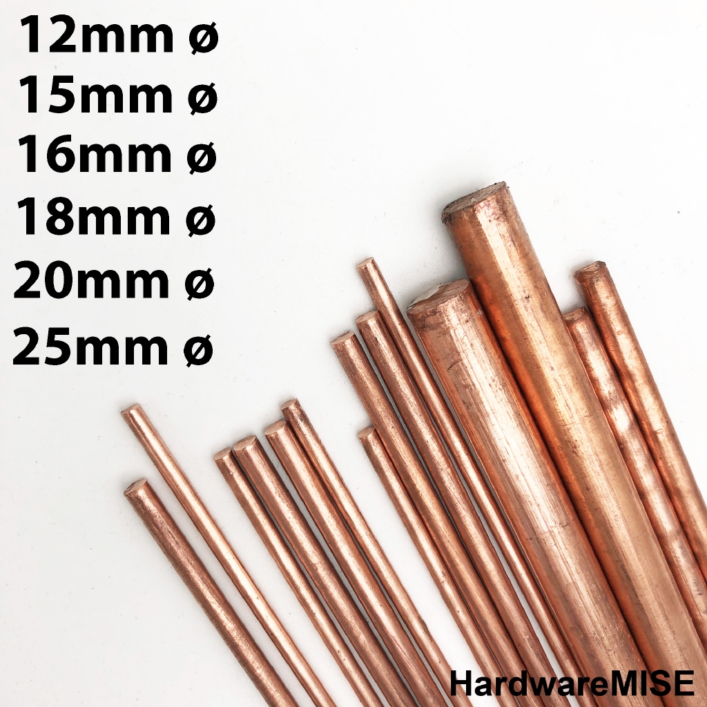 Copper Rod 12mm 15mm 16mm 18mm 20mm 25mm Diameter Malaysia Ready Stock