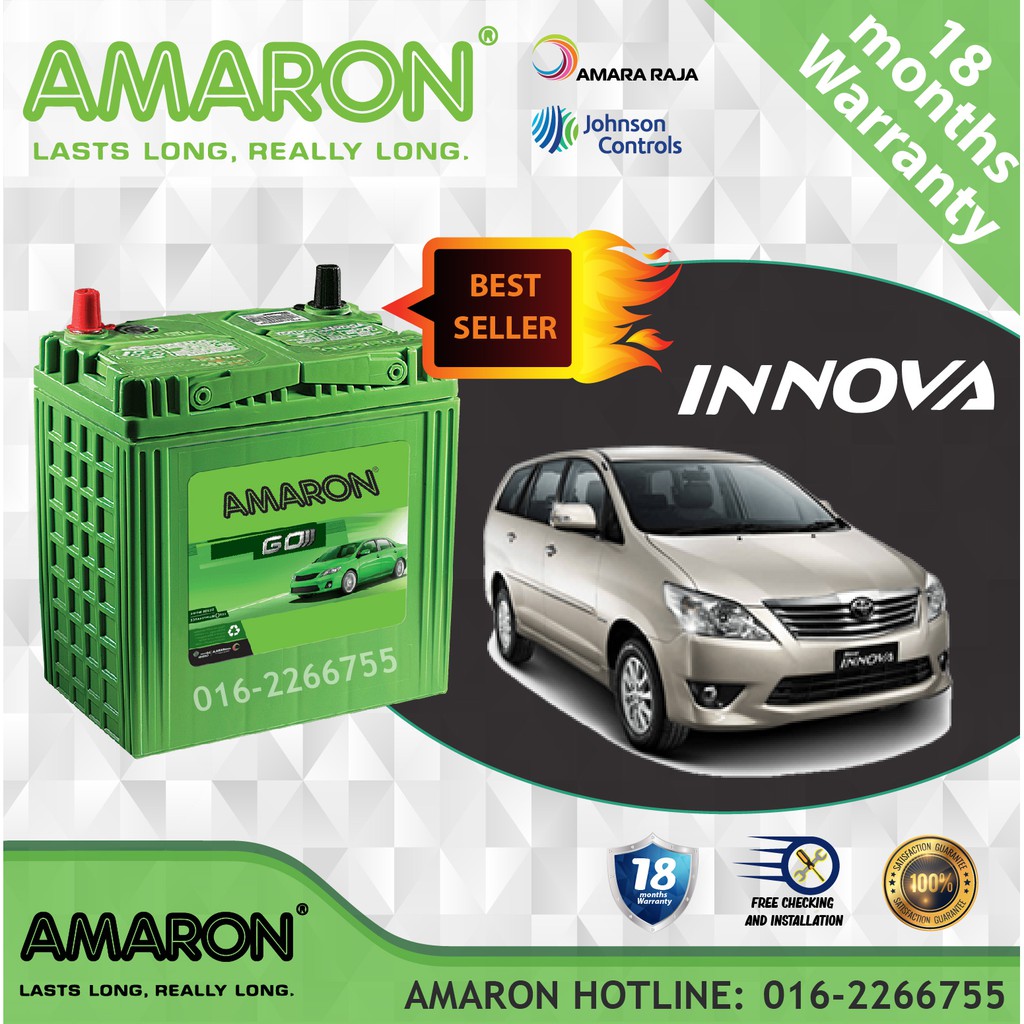 Toyota Innova AMARON GO 55D23L Car Battery Bateri Kereta Shopee