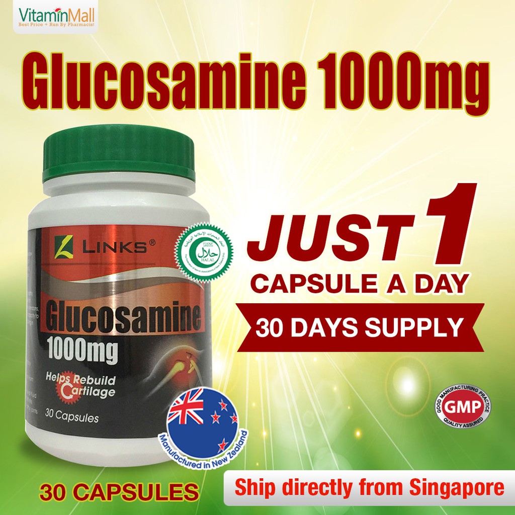 NZ Links Halal Glucosamine 1000mg 30 Capsules Glucosamine Joint