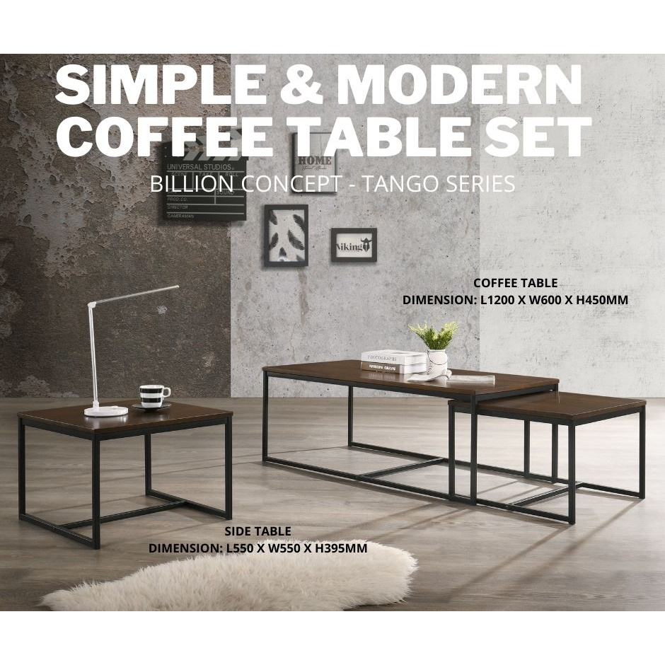  READY STOCK BILLION CONCEPT TANGO SOLID WOOD TOP + METAL FRAME