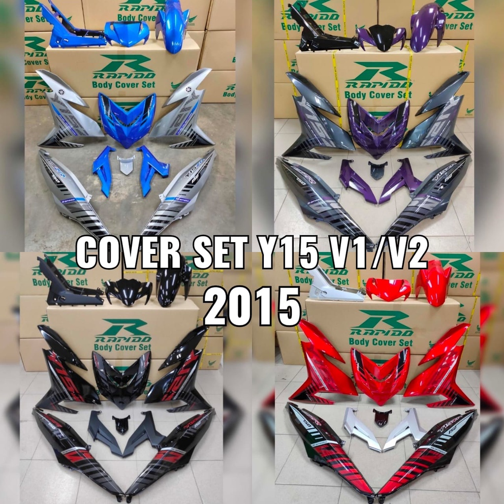 Y15 V1/V2 (STICKER TANAM) RAPIDO Coverset Bodyset Blue Red Purple Black