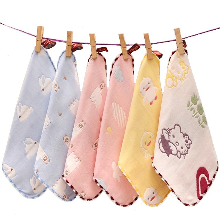 Six Layers Gauze 100 Cotton Colorful Handkerchief Shopee Malaysia