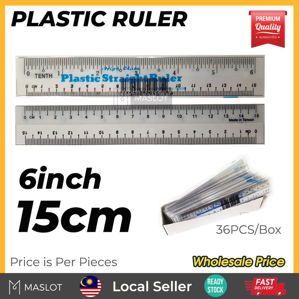 Plastic Student Straight Ruler 15cm 6" inch 20cm 8" inch 30cm 12" inch