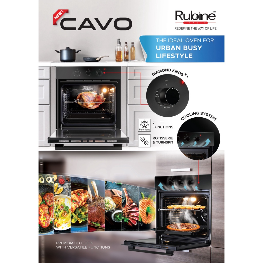 Rubine 60L BuiltIn Electric Oven RBOCAVO60BL Seng Huat