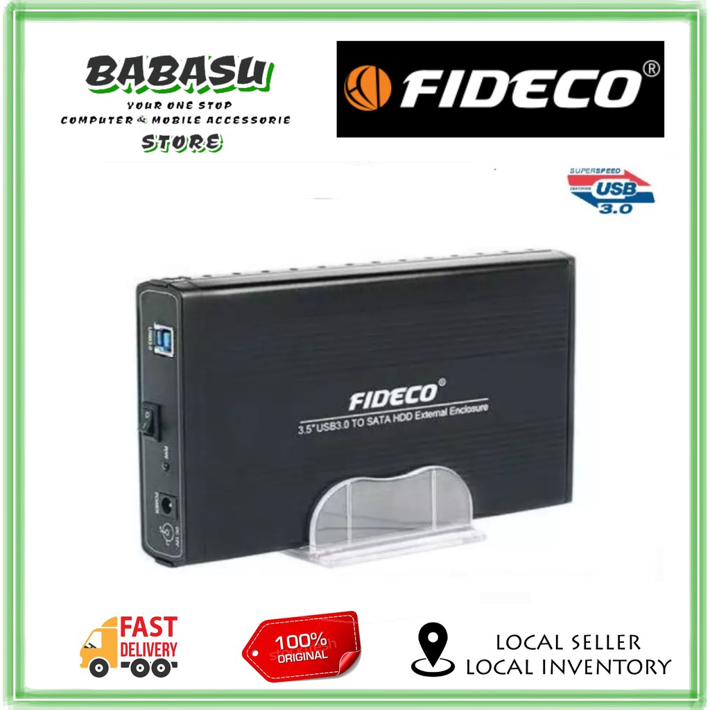 Fideco 3.5 inch USB3.0 External Hard Drive Enclosure Drive For Aluminum