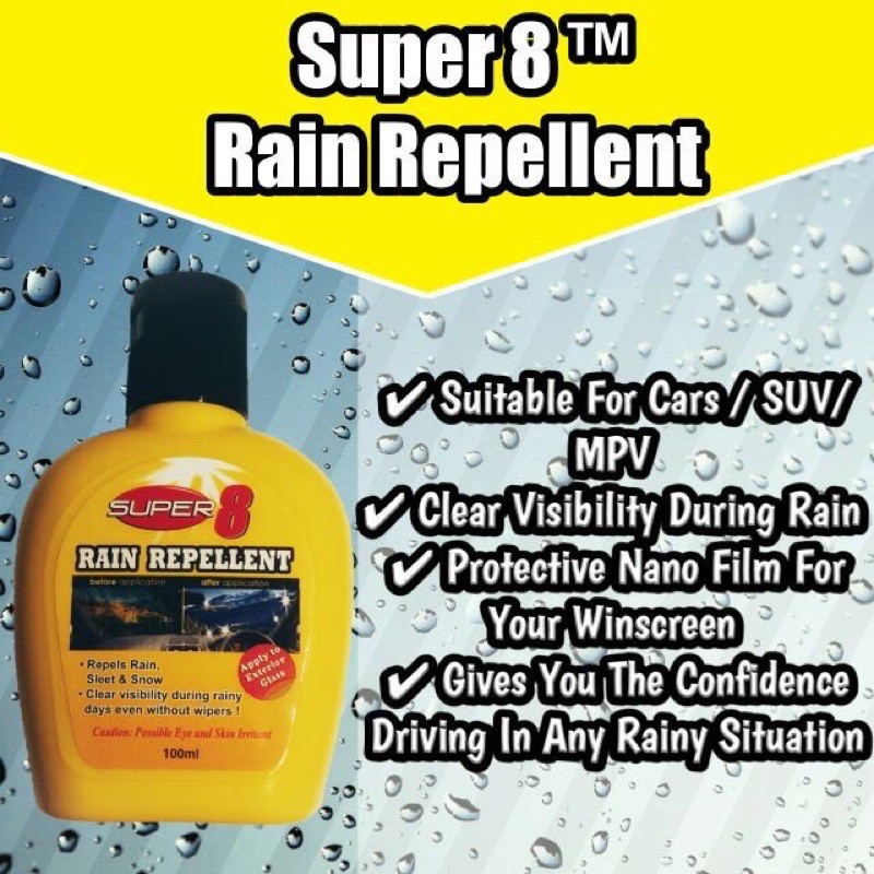 ORIGINAL SUPERIOR RAIN REPELLENT FOR CAR WINDOW GLASS SCREEN COATING