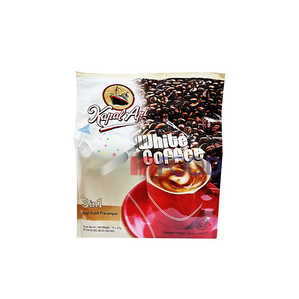 Kapal Api White Coffee 3 in 1 / Kopi Putih Pracampur (15 x 37g