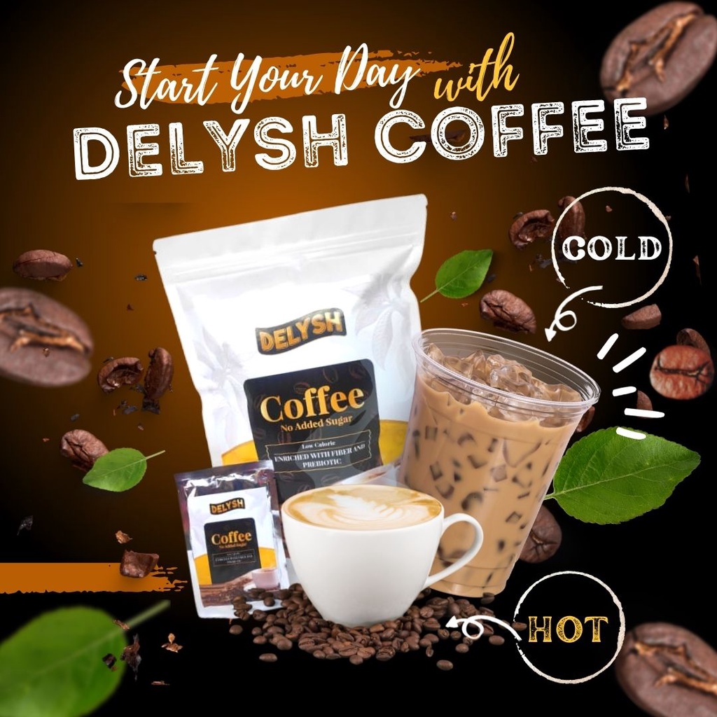 Delysh Kopi Sihat [12 Pek], Sedap Walau Tanpa Gula, Rendah Kalori