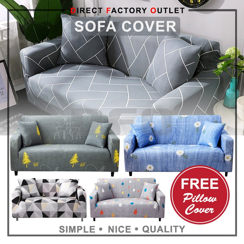 DFO Sofa Cover 1/2/3/4 Seat Sofa Cover Simple Cute Forest Design Anti