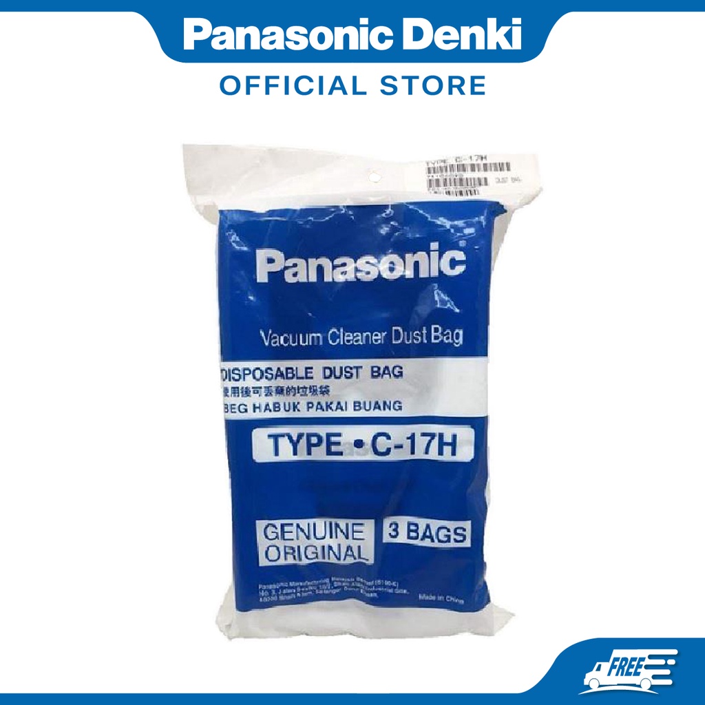 Panasonic TYPEC17H Vacuum Cleaner Bags 3 PCS AMCJ2EPMY Replacement Paper Dust Bag Shopee