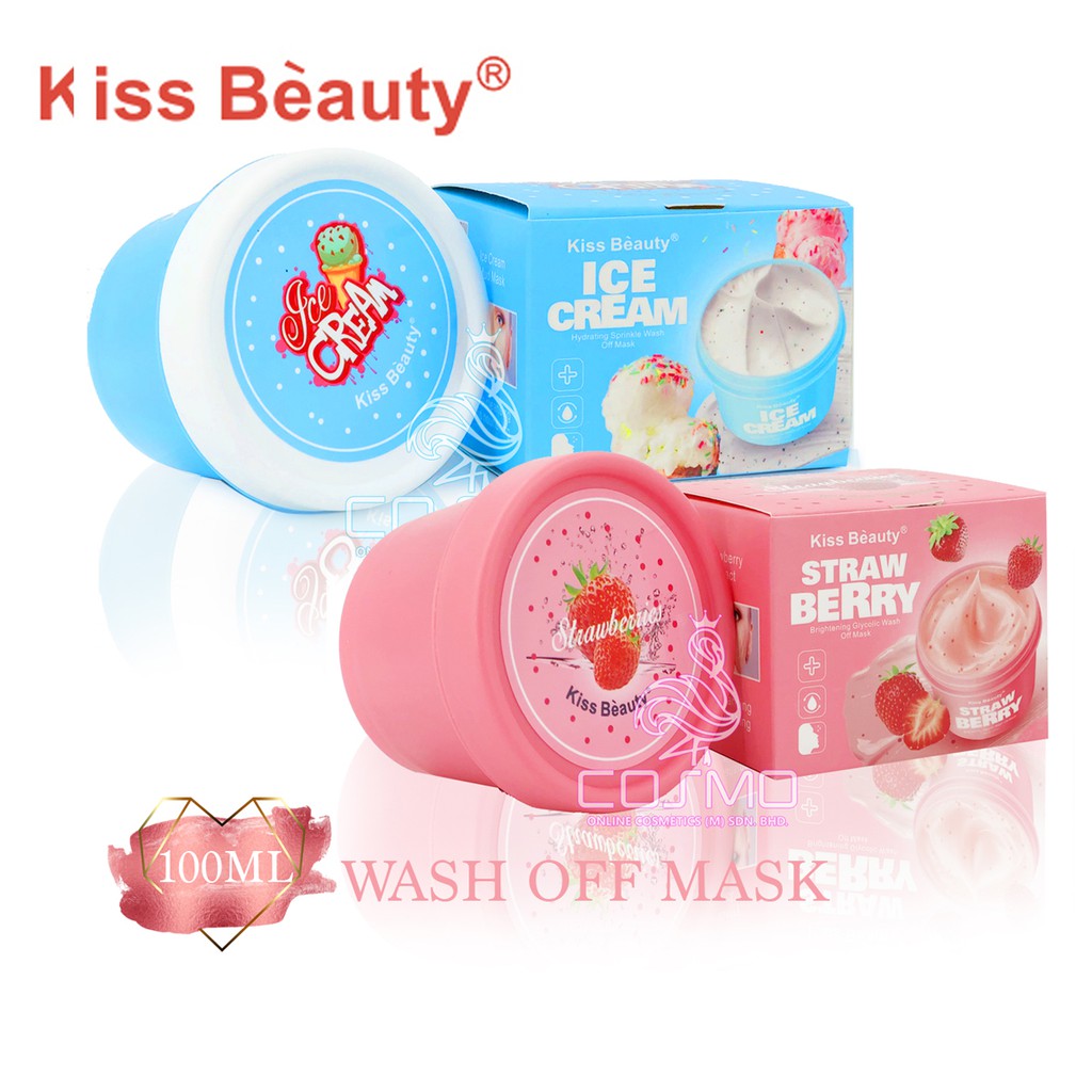 Kiss Beauty Ice Cream & Strawberry Wash Off Mask Shopee Malaysia