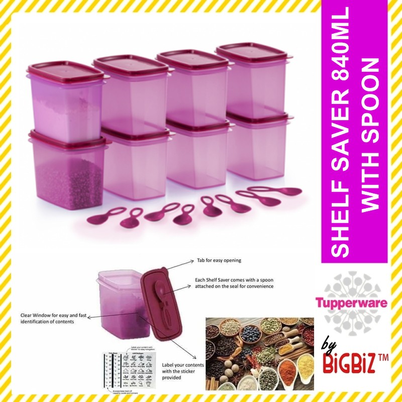 Shelf Saver with Spoon (4) 840ml Tupperware Plus