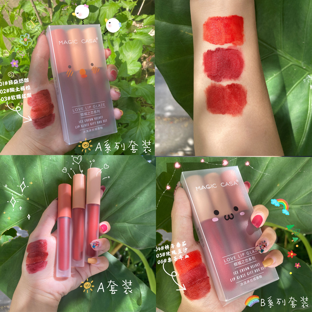 Wine Lip Tint Lipgloss Waterproof Bottle Style Set Longlasting Not