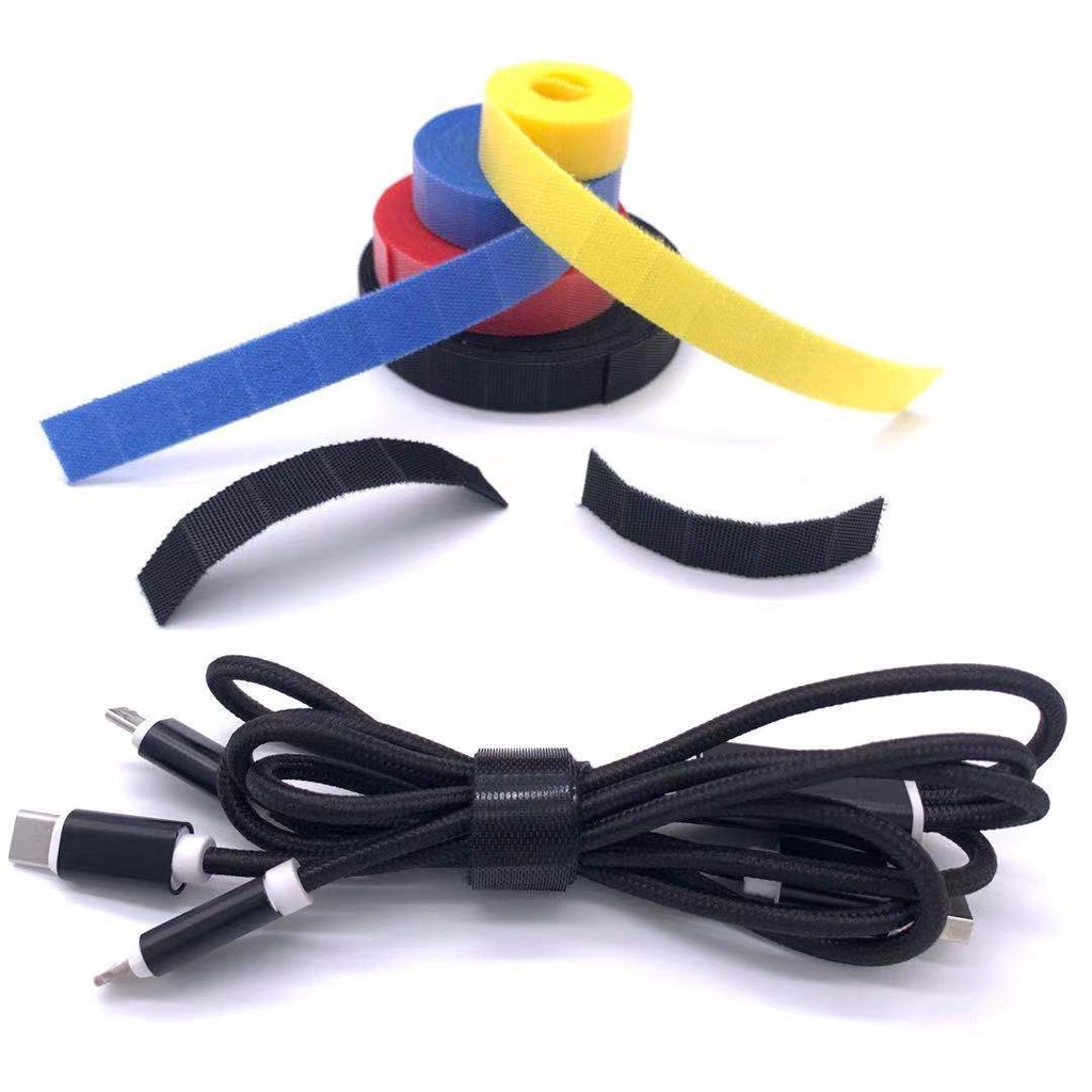 1M Tearable Magic Velcro Wire Organizer Velcro Cable Ties Straps Tape