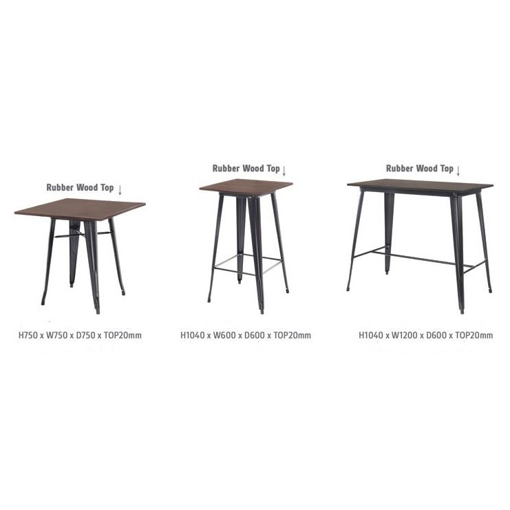 CAFE LOW & HIGH TABLE/ SOLID WOOD TABLE TOP WITH METAL LEG Shopee Malaysia