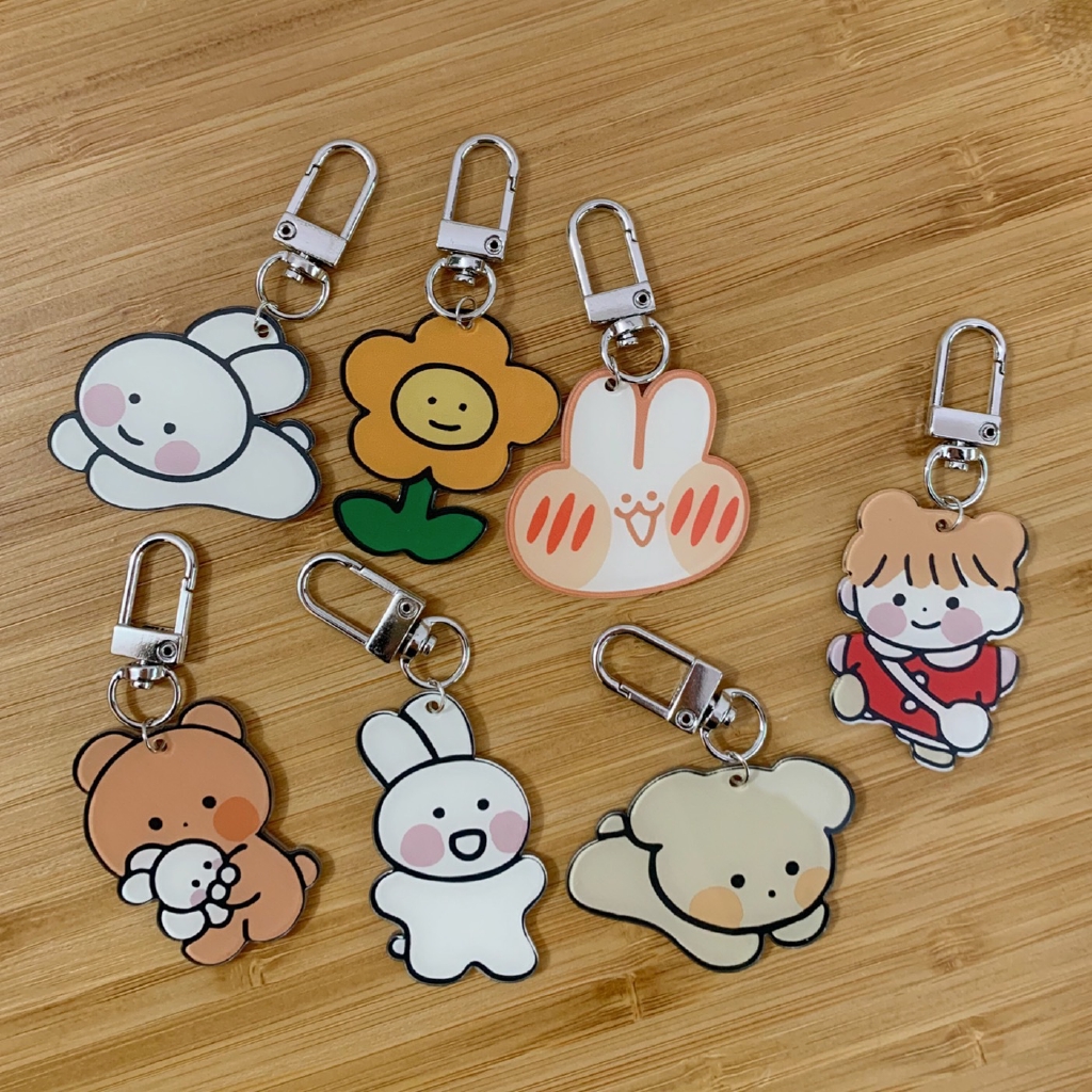 Korean Ins Cute Rabbit Acrylic Keychain Shopee Malaysia