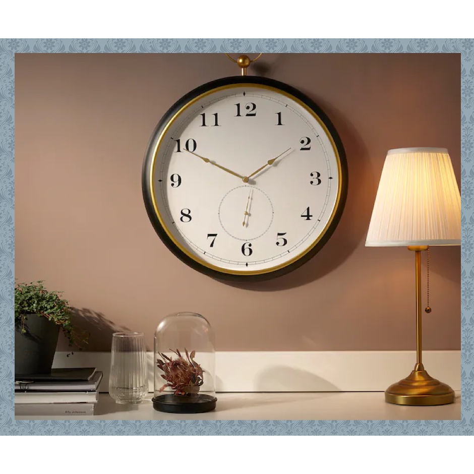 IKEA KUTTERSMYCKE Wall clock, black,46cm Shopee Malaysia