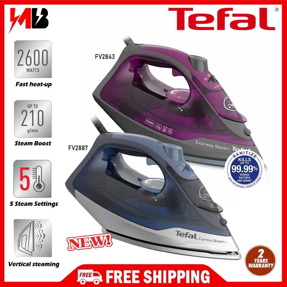 ( FREE SHIPPING ) Tefal Steam Iron Express Steam / Seterika Iron Baju