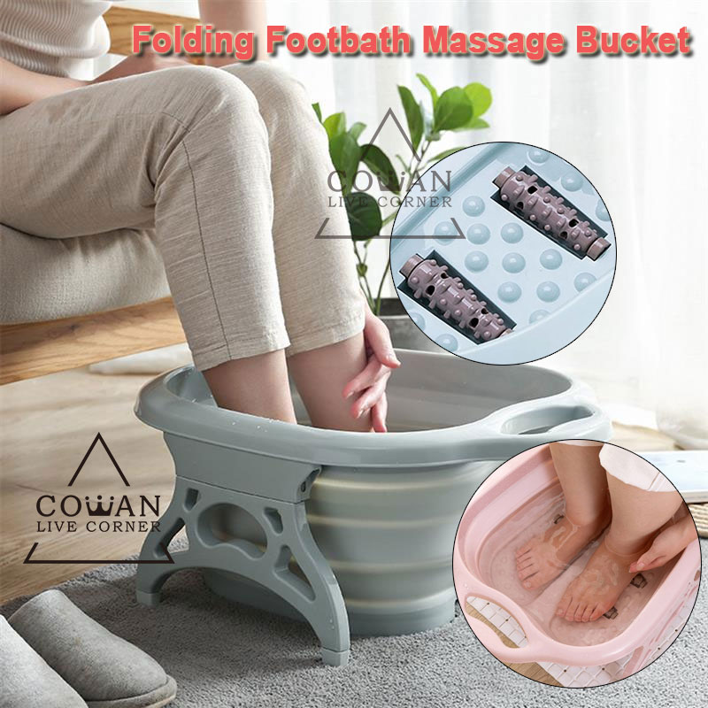Foldable Footbath Massage Bucket Soaking Bucket Folding Basin Spa Foot