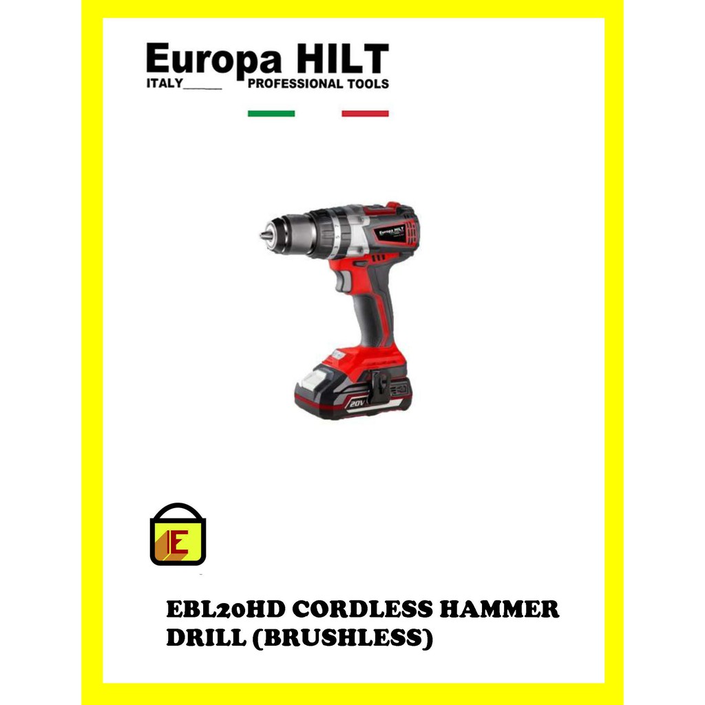 EUROPA HILT EBL20HD CORDLESS HAMMER DRILL 13MM*65NM ( BRUSHLESS