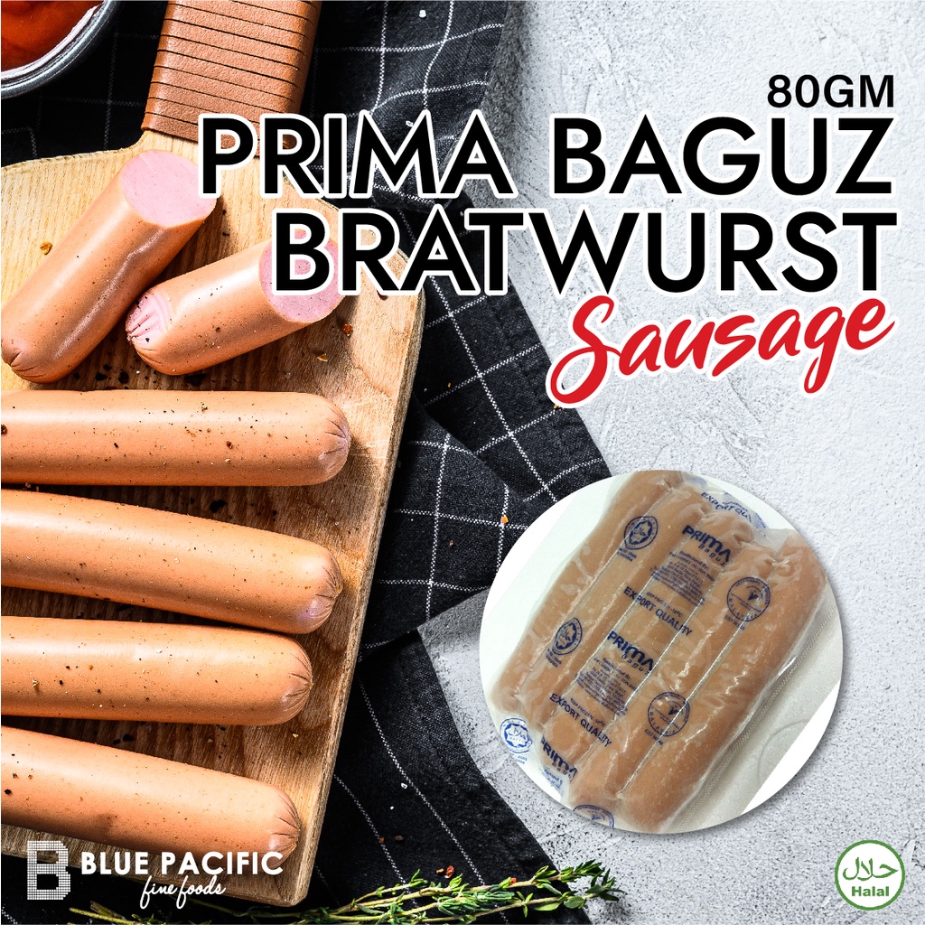 Halal Frozen Prima Baguz Bratwust Sausage 80gm Shopee Malaysia