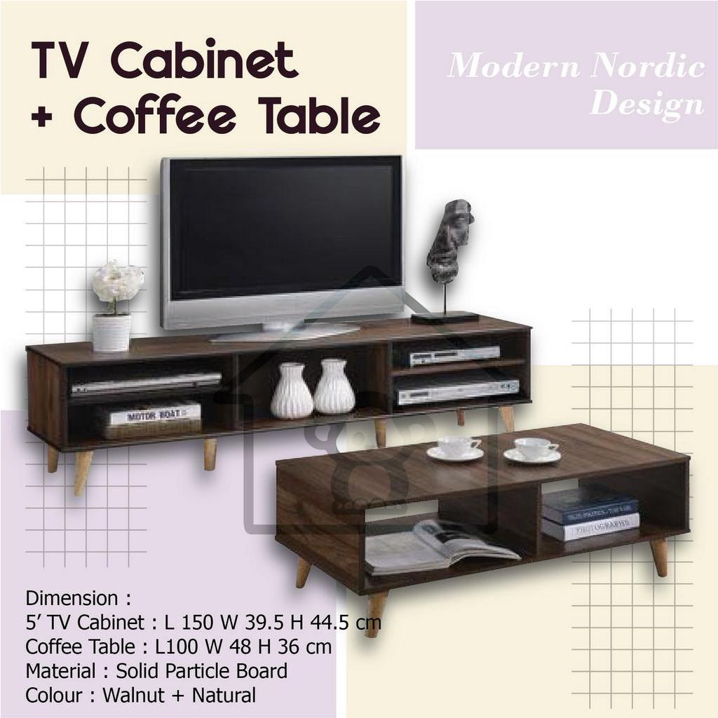 TV & COFFEE TABLE / MODERN MEDIA STORAGE/LIVING HALL SET/TV