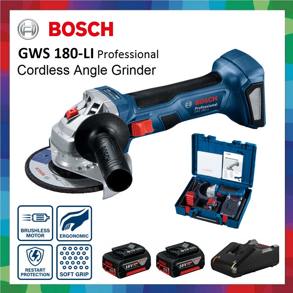 Bosch 18V Cordless Angle Grinder GWS 180LI GWS180LI Shopee Malaysia