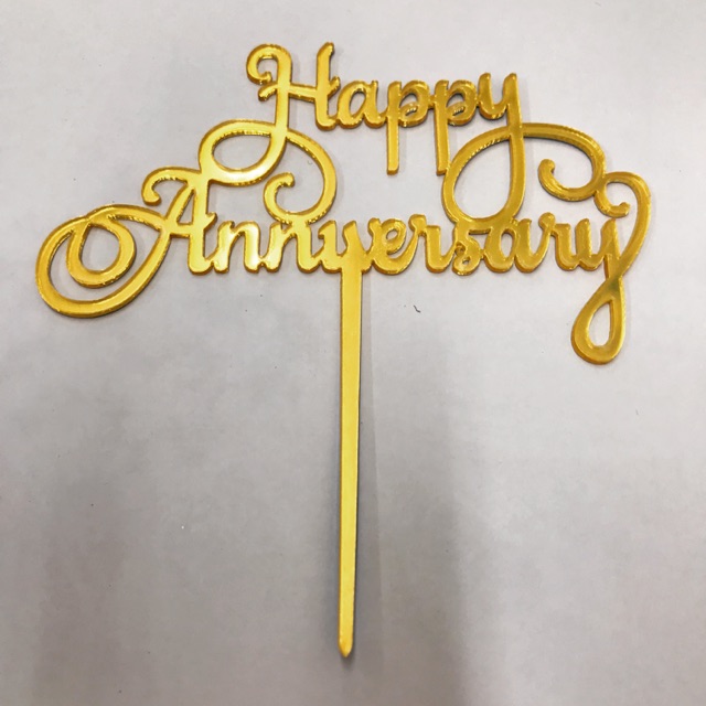 TP67 (5pcs) Plastic Cake Topper Happy Anniversary Shopee Malaysia