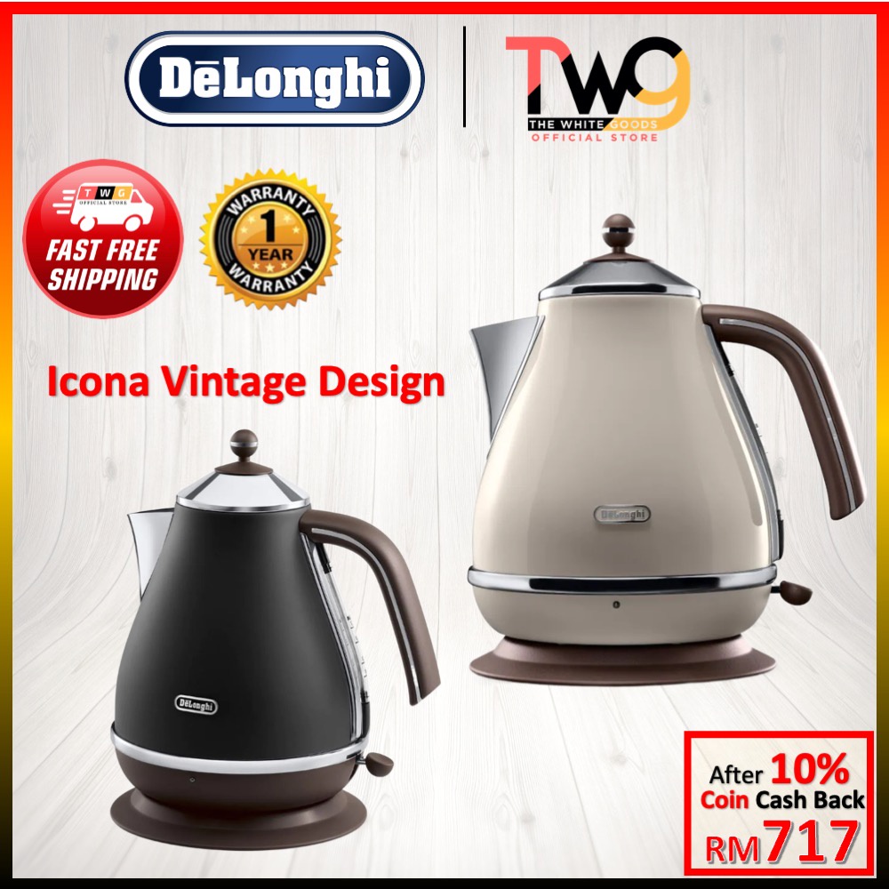 [FREE SHIPPING] Delonghi KBOV2001 Icona Vintage Series Black / Beige