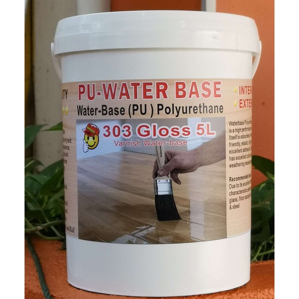 303 GLOSS CLEAR COAT 5L PU WATER BASE POLYURETHANE P.U EXTERIOR AND