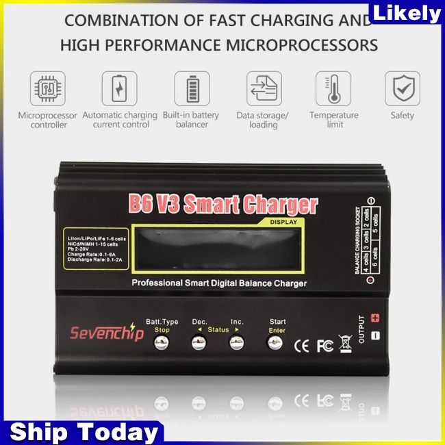 80W B6 V3 Charger IMAX B6 Balance Charger Discharger Repeak NiMH NiCD LiHV NiCd PB Liion