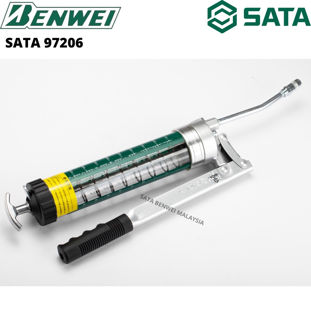 SATA 97206 CLEAR TUBE GREASE GUN 400CC / MANUAL GREASE PUMP / HAND