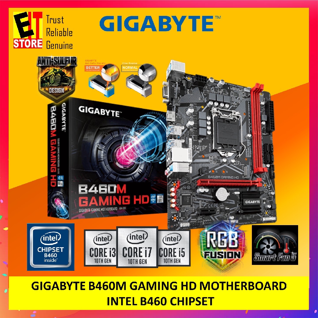 GIGABYTE B460M GAMING HD MOTHERBOARD INTEL B460 CHIPSET | Shopee Malaysia