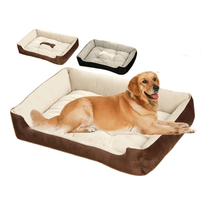 Soft Fleece Puppy Dog Bed PP Cotton Padded Large Dog Beds