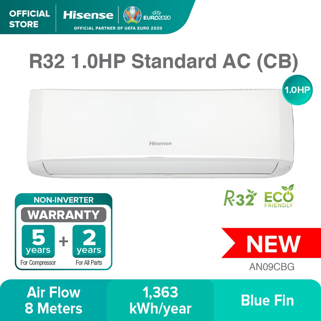 Hisense Standard Air Conditioner (1.0HP) R32 AN09CBG Shopee Malaysia