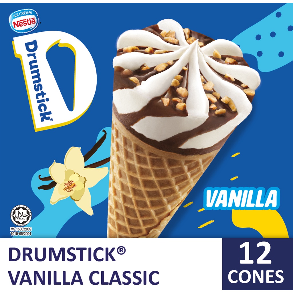 DRUMSTICK Vanilla Ice Cream Cones (12 Cones, 110ml each) Shopee Malaysia