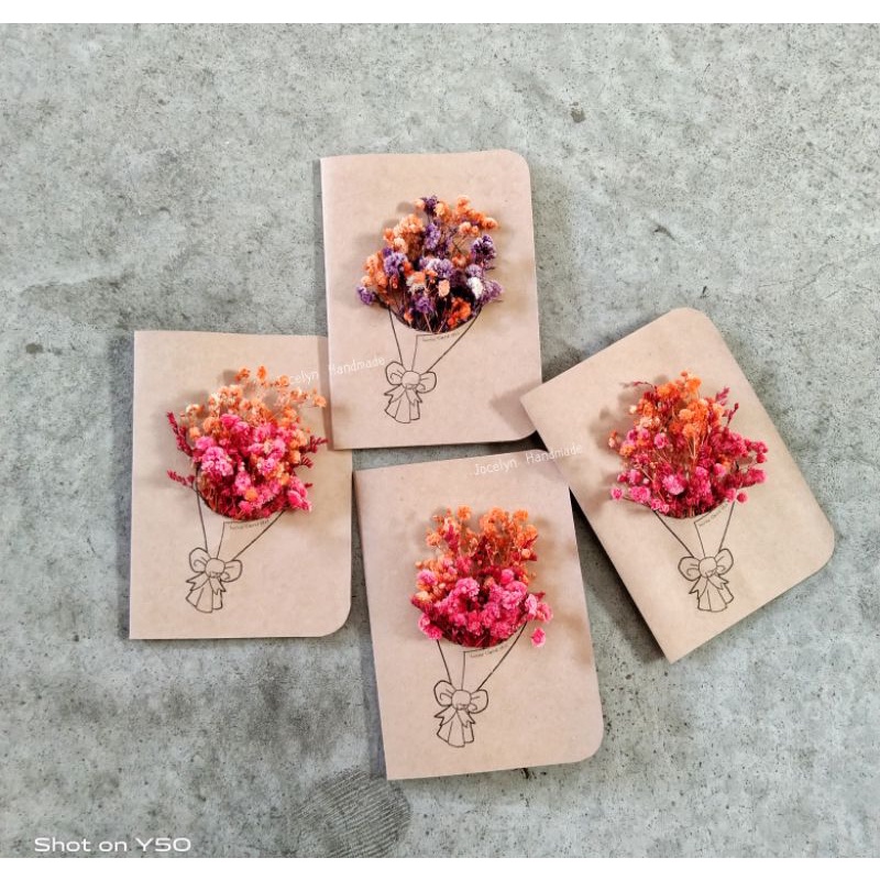 Dried Flowers Gift Card Handmade (bouquet) Greeting Card DIY Craft