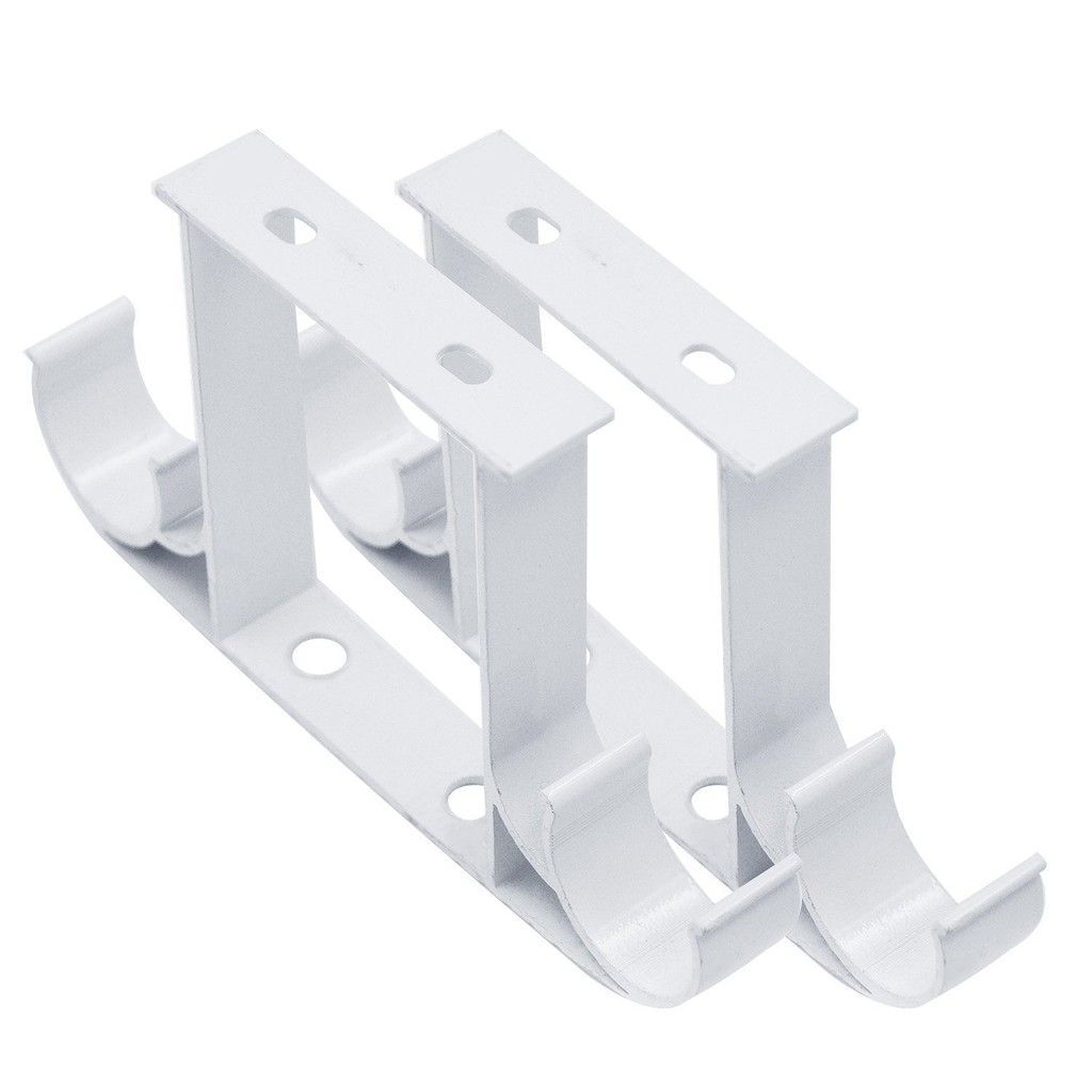 4 Pcs Aluminum Alloy Double Curtain Rod Bracket Pole Holder Ceiling