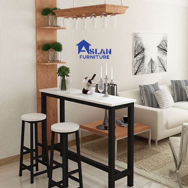 [EASLAN] 160CM Bar Table with 2 Chairs Shopee Malaysia
