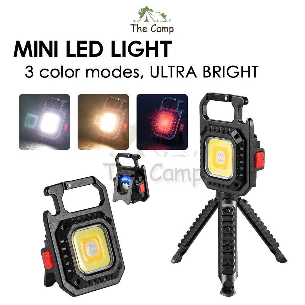 Camping Mini LED Light with Tripod Ultra Bright Keychain Bottle Opener