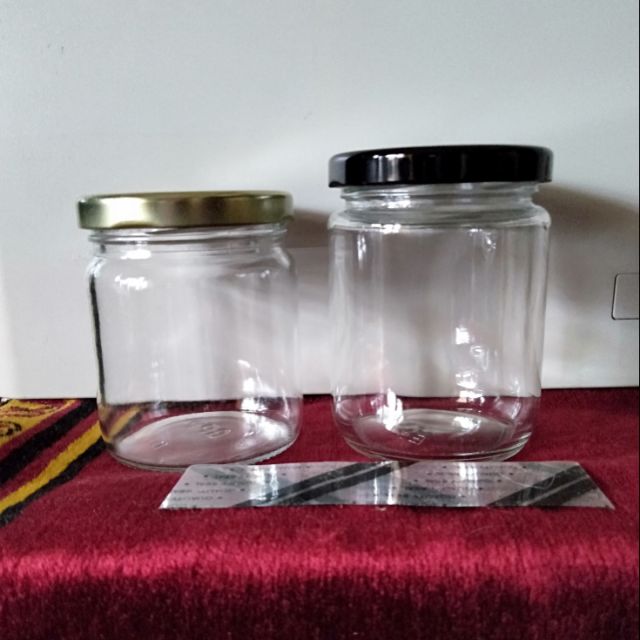 [20pcs] 175ml/200ml CLEAR ROUND GLASS JAR + 63mm PLASTIC SEALER